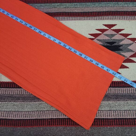 Enza Costa Compact Cotton‎ Scoop Back Midi Dress Sz XS Sunset Orange Ribbed - Picture 11 of 13